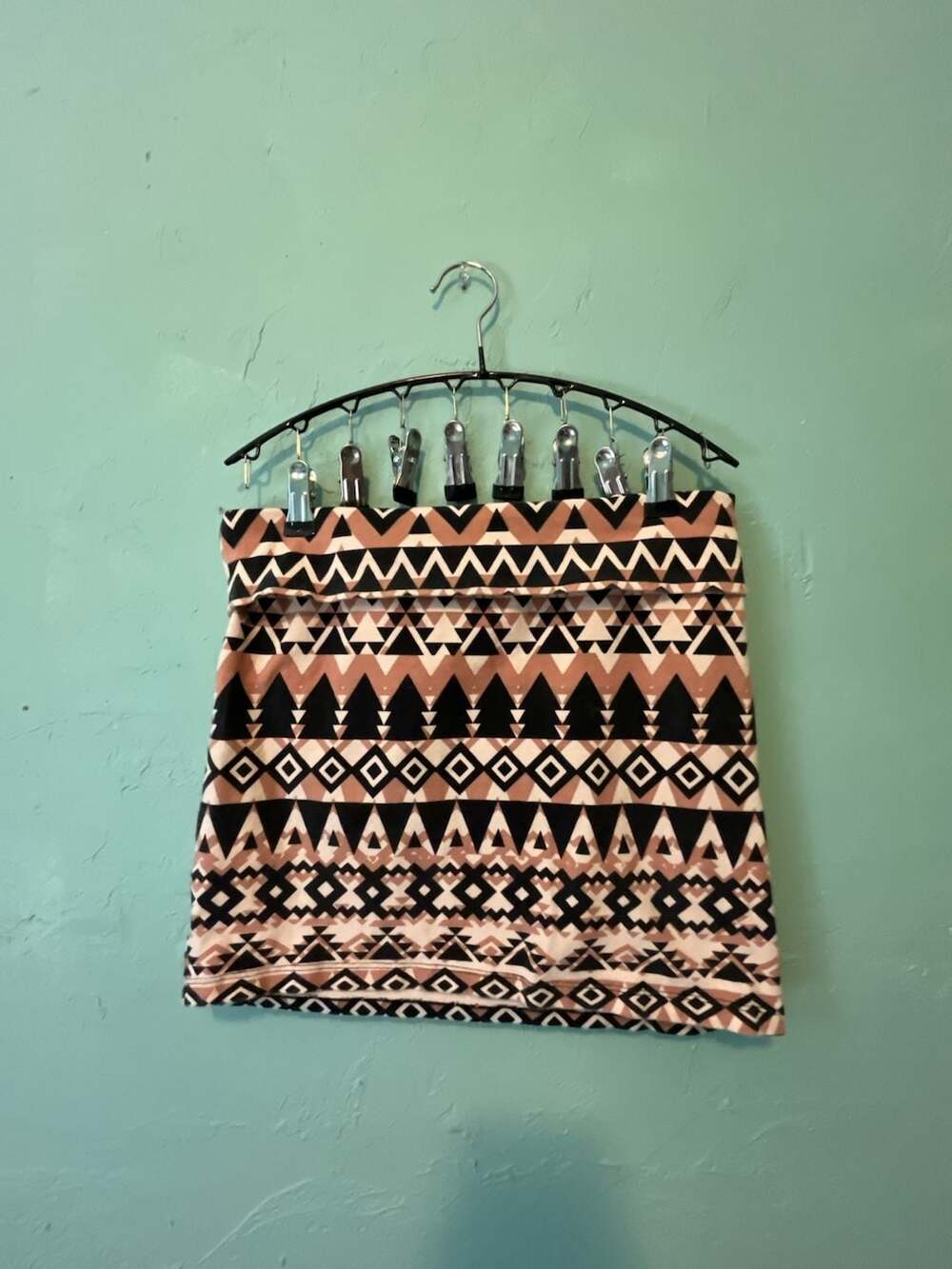 Charlotte Russe Geometric Print Fold-Over Mini Skirt Size L
